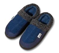QJDFLL Chaussons Femme Ballerines Chaussons Plats antidérapants à Bout Rond pour Homme, Chaussures d'hiver à imprimés, Garde Chaud(Bleu,49)