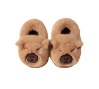 QJDFLL Chaussons Femme Chaussons Confortables pour Enfants pour Une Utilisation en intérieur, Parfaits pour l'automne et l'hiver, Design de Dessin animé Confortable pour Les(Brun,26)