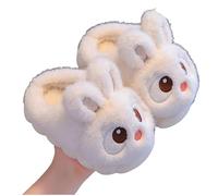 QJDFLL Chaussons Femme Chaussons d'hiver chauds et pelucheux pour filles, chaussures d'intérieur confortables et douces pour tout-petits(Blanc,39)