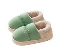 QJDFLL Chaussons Femme Chaussons pour Filles, Chaussures d'intérieur Confortables pour l'hiver, Semelles Souples, Chaussures de Maison Confortables pour Tout-Petits(Menthe Verte,26)