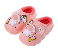 QJDFLL Chaussons Femme Confortable Chaussons d'hiver Chauds pour Filles, Chaussures Confortables pour l'intérieur et l'extérieur, doublés de Polaire Douce, Bottines pour Enfants(Light Rose,33)