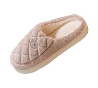 QJDFLL Chaussons Femme Confortable Chaussons d'hiver doublés de Polaire, Chaussures Confortables et Confortables pour l'intérieur et l'extérieur, avec Semelle épaisse et Chaude(Café,43)