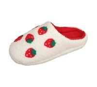 QJDFLL Chaussons Femme Confortable Chaussons élégants pour Femmes, Chaussons Tendance à Fraises pour Un Hiver Confortable, Chaussures d'intérieur Chaudes et Tendance(Blanc,45)