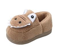 QJDFLL Chaussons Femme Confortable Chaussons Mignons à la Mode pour garçons et Filles, Automne et Hiver, Semelle Plate, légers, Doux et Confortables, Chauds, Unie, Forme d'animal(Kaki,26)