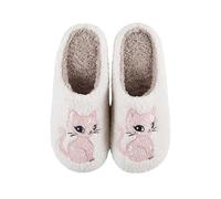 QJDFLL Chaussons Femme FourréS Chaussons Confortables pour Femmes pour l'hiver, Motif Dessin animé Mignon, Pantoufles en Polaire épaisses et Chaudes pour Couples, Chaussures(Blanc,41)