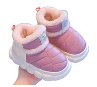 QJDFLL Chaussons Femme FourréS Chaussons d'hiver Chauds pour Filles, Chaussures Confortables pour l'intérieur et l'extérieur, doublés de Polaire Douce, Bottines pour Enfants avec(Violet,35)