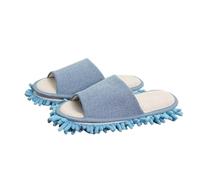 QJDFLL Chaussons Femme FourréS Chaussons doublés en Polaire, lavables en Machine, avec Fonction de Nettoyage du Sol Amovible pour Un Confort intérieur Optimal(Bleu,Taille Unique)
