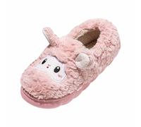 QJDFLL Chaussons Femme FourréS Chaussons Polaires Confortables à Talon fermé, Semelle épaisse, pour l'intérieur et l'extérieur, Confortables, Doux et Chauds, pour l'hiver(Rose,37)