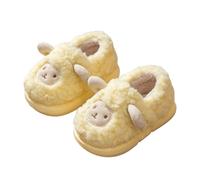 QJDFLL Chaussons Femme FourréS Chaussons pour filles, chaussures d'intérieur chaudes et moelleuses pour tout-petits, diapositives d'hiver douces et confortables avec un joli(Jaune,31)