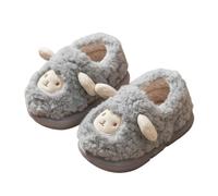 QJDFLL Chaussons Femme FourréS Chaussons pour filles, chaussures d'intérieur chaudes et moelleuses pour tout-petits, diapositives d'hiver douces et confortables avec un joli(Grey,24)