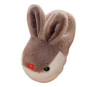 QJDFLL Chaussons Femme FourréS Chaussures Chaudes pour bébés, Pantoufles pour garçons et Filles, Pantoufles à Semelles Souples de Dessin animé(Café,30)