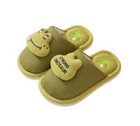 QJDFLL Chaussons Femme Hiver Chaud Chaussons d'hiver chauds pour filles, chaussures pour tout-petits, doux et mignons, imprimés d'animaux de dessin animé(Vert,30)