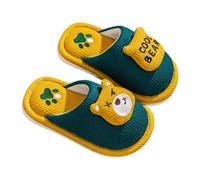 QJDFLL Chaussons Femme Hiver Chaud Chaussons d'hiver chauds pour filles, chaussures pour tout-petits, doux et mignons, imprimés d'animaux de dessin animé(armée verte,30)