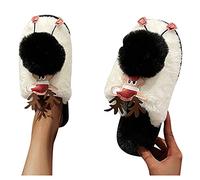 QJDFLL Chaussons Femme Hiver Chaud Chaussures Mode Casual Deer Outdoor Pantoufles Respirant Women's Women's Pantoufle(Le Noir,38)