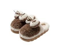 QJDFLL Chaussons Femme Hiver Chaussons d'hiver doublés de Polaire et Chaussures d'intérieur Confortables avec à mémoire de Forme pour Un Confort Optimal Toute la journée(Café,36)