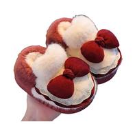 QJDFLL Chaussons Femme Hiver Serviette de Plage à Capuche pour Enfants, Motif Dessin animé, pour Filles et garçons, surdimensionnée, Douce, avec Crochet, idéale pour Le Bain, la(Rouge,31)