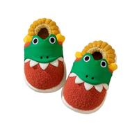 QJDFLL Chaussons Femme Mules Chaussons d'hiver Chauds doublés de Polaire pour Filles, Chaussons d'intérieur Confortables et Doux avec Motif Dessin animé pour Enfants(Rouge,27)