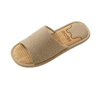 QJDFLL Chaussons Femme Mules Couple modèles Chaussures Tongs antidérapantes Pantoufles en Lin intérieur Chambre Quatre Saisons Pantoufles en Lin pour Hommes(D,40)