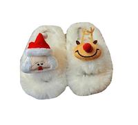 QJDFLL Chaussons Femme Polaire Pantoufles Confortables pour la Maison avec Motif Lapin et Lapin pour Fille, Mode Automne et Hiver(Blanc,5-6 Years)