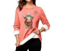 QJDFLL Chemise décontractée à Manches Longues en Velours pour Femme, de Base Chaude et ajustée épais(Rose,XL)