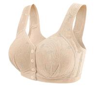 QJDFLL Débardeur Long Dentelle Confortable et Sexy pour Femme sans Fil Dos éponge avec Bretelles Convertibles sous vêtement Qui Soulage Votre(Beige,44)