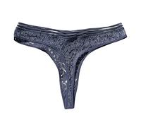 QJDFLL Femmes Culottes à Travers Basse Dentelle Coton la Taille pour Thong Hollow(Bleu,3XL)