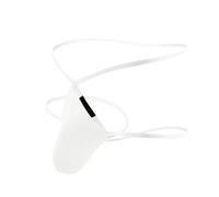 QJDFLL Fesses Fendues pour Hommes avec Conception en Forme de U Dos T Vide Double String sous-vêtements Amusants(Blanc,XL)