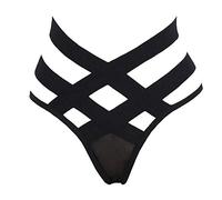 QJDFLL G-String Lingerie T Briefs Strings Sexy Culottes sous-vêtements Femmes Cordes(Le Noir,M)