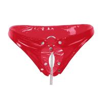 QJDFLL Lingerie Homme Transparente Cuir PVC Brillant avec chaîne Fendue Body Soirée(RD1,XXL)