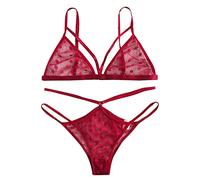 QJDFLL Lingerie Sexy PointLe PolyesterPour S habillerOutside Lady(Rouge,S)