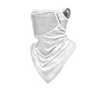 QJDFLL Masque de Ski d Oreille Demi-Visages Couvre Soie Glacée Bandana(Blanc,Taille Unique)
