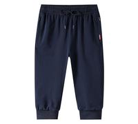 QJDFLL Pantalon Capri de Jogging 3/4 pour Hommes, Short d'entraînement sous Le Genou, Poches zippées (Blue, XXL)