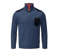 QJDFLL Pull d Automne et Hiver pour Hommes, Haut Slim, Unie, épais, Demi-Fermeture éclair, Tricot, Bas, Chemise, avec Poche(Bleu,3XL)