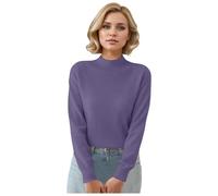 QJDFLL Pull d Automne pour Femme élégant à Manches Longues Unie et Hiver Chaud(Violet,XXL)