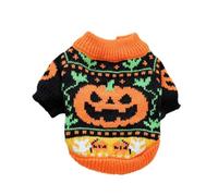 QJDFLL Pull d Halloween pour Animaux de Compagnie, vêtement Chaud en Tricot Acrylique Chiens et Chats, Tenue Vacances, vêtements intérieur extérieur Chaton(Orange5,25x18x1cm)