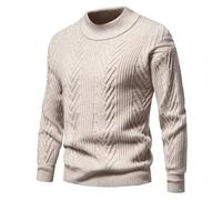 QJDFLL Pull d Hiver de Unie à col mi-Haut, décontracté en Tricot Base(Blanc,XXL)