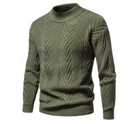 QJDFLL Pull d Hiver de Unie à col mi-Haut, décontracté en Tricot Base(Vert,M)