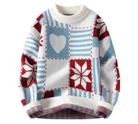 QJDFLL Pull décontracté à col du Cou pour Amoureux de Noël Automne/Hiver 2025(Blanc,M)