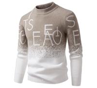 QJDFLL Pull en tricot jacquard, manteau décontracté à manches longues, doux et chaud, vêtement d hiver confortable col rond pour l automne(Kaki,M)