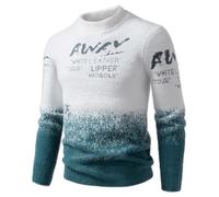 QJDFLL Pull en tricot jacquard, manteau décontracté à manches longues, haut d hiver doux et chaud avec un design du cou classique(Vert,XL)