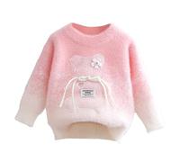 QJDFLL Pull en Tricot pour garçons Oddler du Cou avec Enfants(Rose,3-4 Ans)