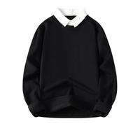 QJDFLL Pull Jacquard d hiver pour homme épais(Le noir,4XL)