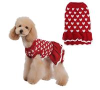QJDFLL Pull Rouge Chaud pour Chien, idéal l Automne et Hiver, Les promenades Sorties décontractées. Chat Rose(Rouge,XS)