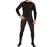 QJDFLL Pyjamas sexy hommes ouvert boîte de nuit fichier Body Full bas mode(Le noir,Taille unique)