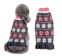 QJDFLL Robe étoile de Vacances, Pull pour Chien, Costume Teddy Panda, Pulls Petits Chiens Chaton(Grey,XS)