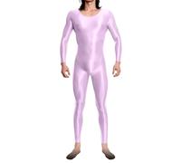 QJDFLL Saint Valentin Combinaison intégrale pour homme, brillante, sexy, transparente, lisse, très élastique, vêtements de Saint-Valentin decoration st(Violet,M)
