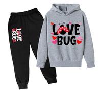 QJDFLL Saint Valentin Costume à Capuche imprimé Manches Longues pour la Saint-Valentin Cadeau Anniversaire(Light Gris,11-12Years)