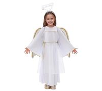QJDFLL Saint Valentin Costume d ange pour enfant, idéal les spectacles et jeux de rôle. Tenue élégante tous types événements. Saint Valentin(Blanc,4-5 ans)
