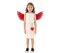 QJDFLL Saint Valentin Costume de Saint-Valentin pour enfants, tenue d ange, spectacle, fête, déguisement chérubin céleste cadeau(Beige,6-7 ans)