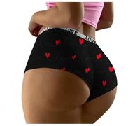 QJDFLL Saint Valentin Culotte Sexy imprimée Saint-Valentin pour Femme Saint(Le Noir,XXL)
